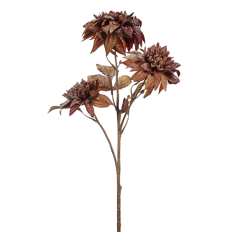 Цветок декоративный в блестках H66